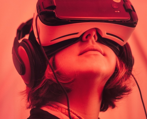 Girl wearing vr headset
